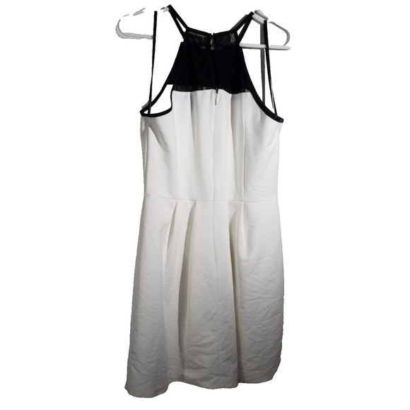 French Connection White Sleeveless A-Line Stretch Dress Size 10 - Picture 3 of 6
